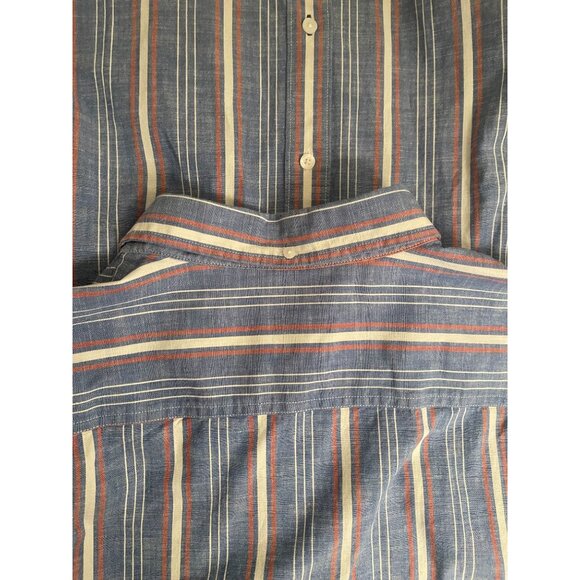 L.L. Bean Men's XL-Tall Blue Button Down Cotton Striped Shirt Traditional FIt - Picture 8 of 10
